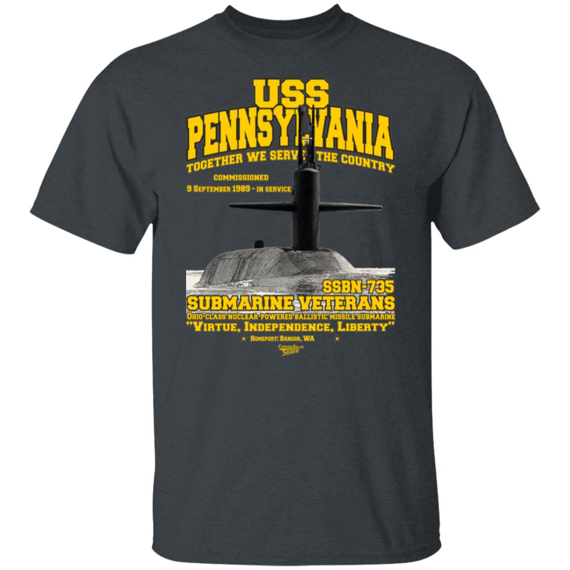 USS PENNSYLVANIA SSBN-735 US Submarine t-shirt