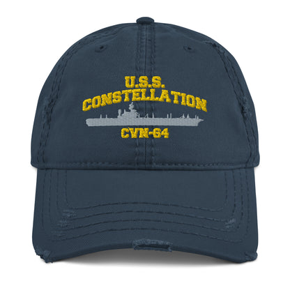 USS CONSTELLATION CVN-64 Distressed Dad Hat