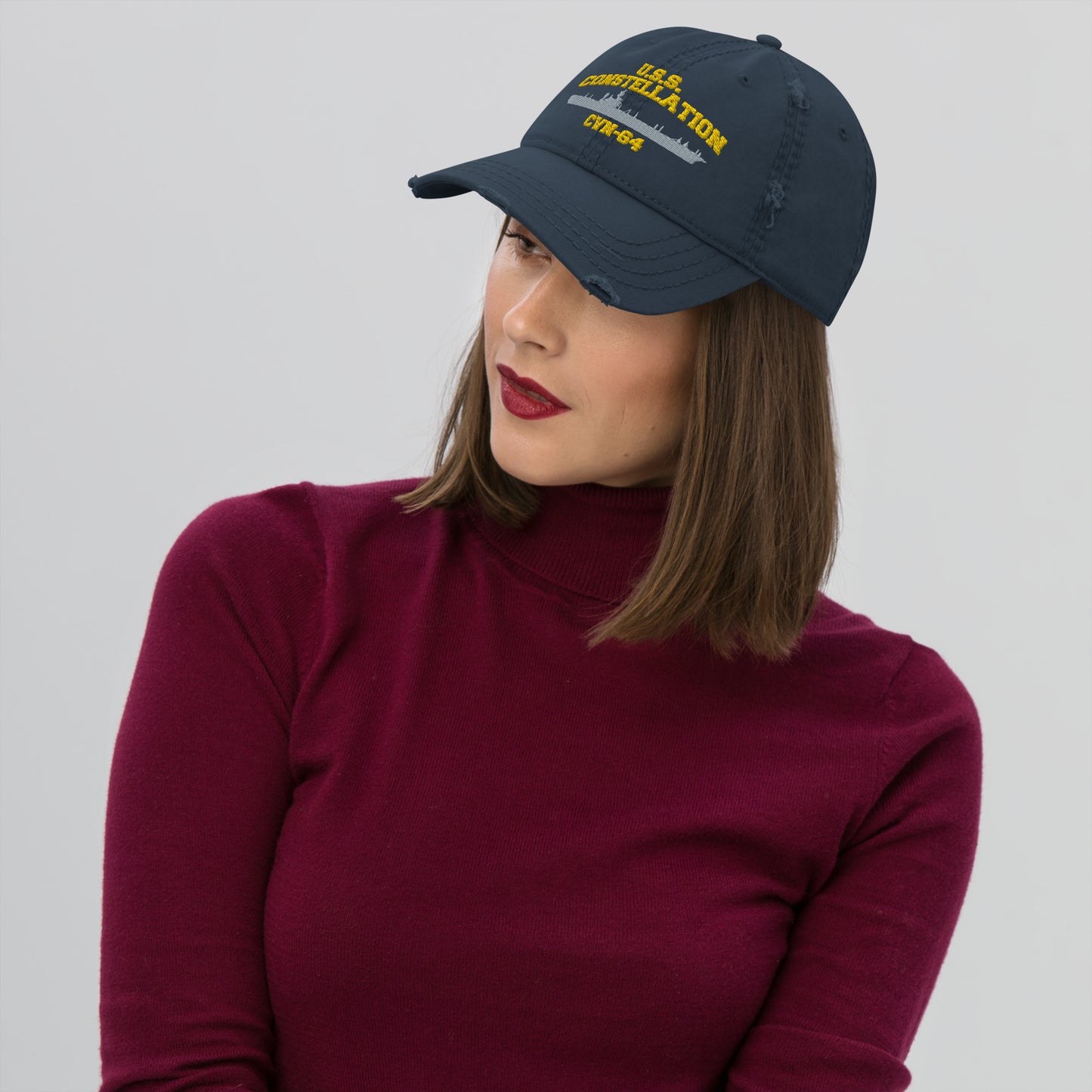 USS CONSTELLATION CVN-64 Distressed Dad Hat