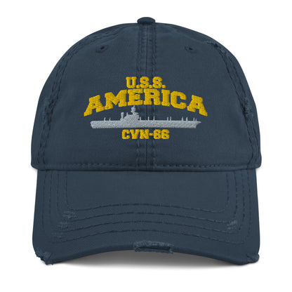 USS AMERICA CVN-66 Distressed Dad Hat