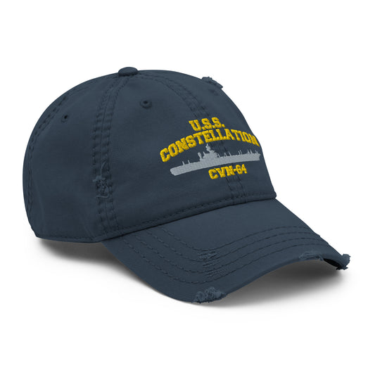 USS CONSTELLATION CVN-64 Distressed Dad Hat