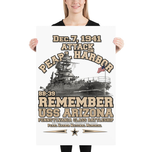 USS ARIZONA BB-39 Poster, Comancha Graphics,