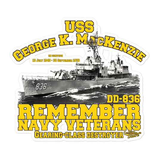 USS George K MacKenzie DD-836 stickers