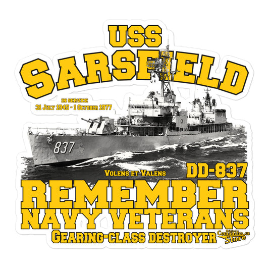 USS Sarsfield DD-837 stickers