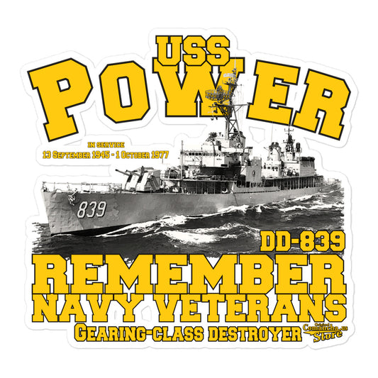 USS Power DD-839 stickers