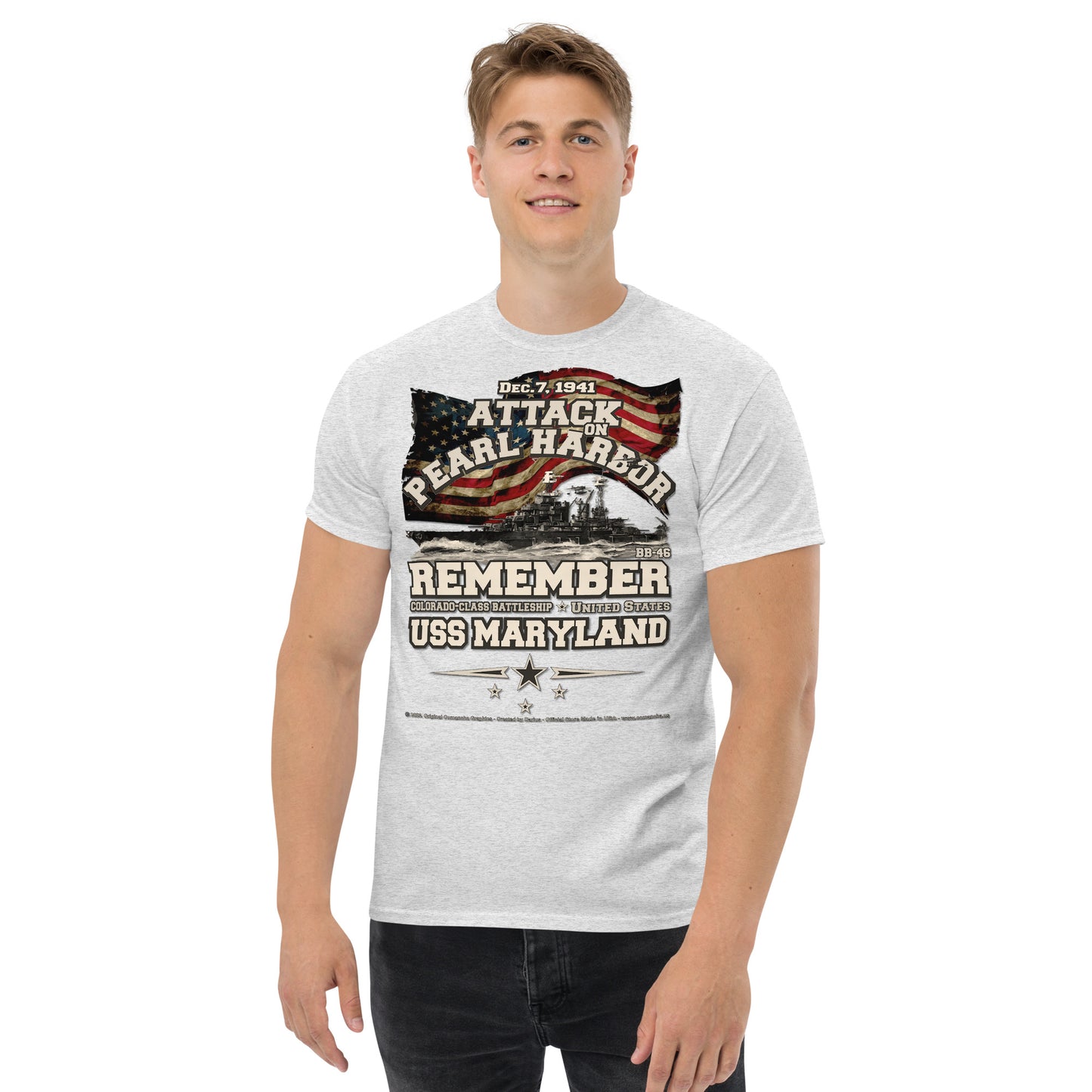 USS MARYLAND BB-46 Battleship t-shirt