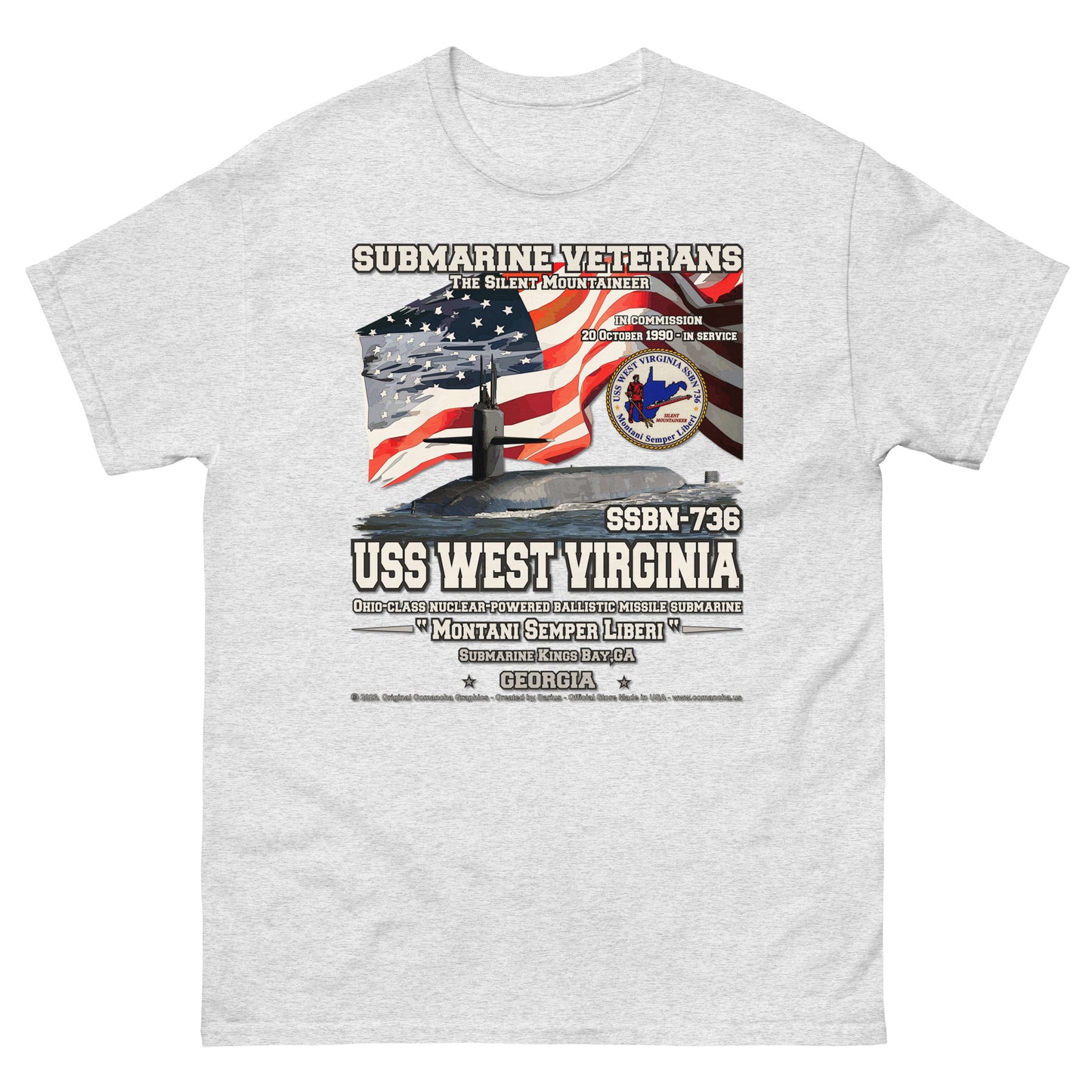 USS West Virginia SSBN-736 Submarine t-shirt