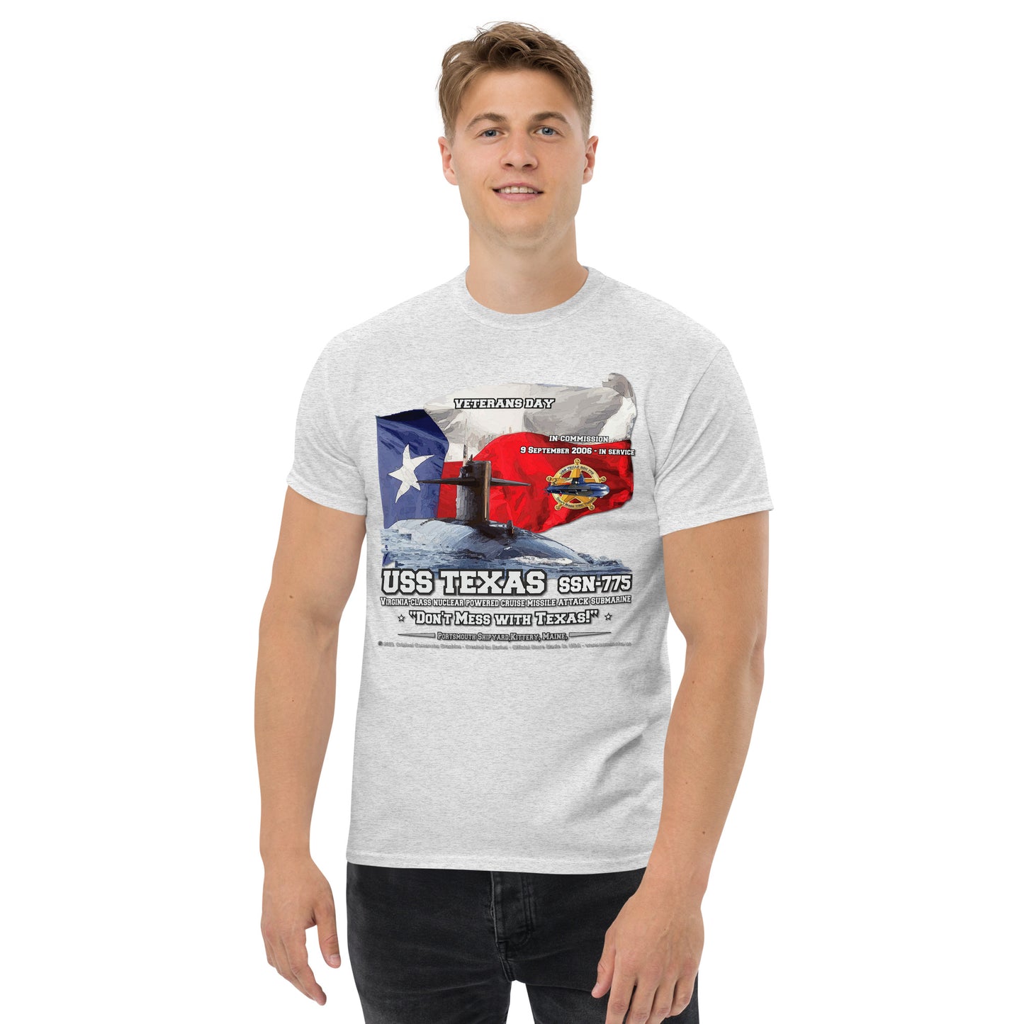 USS TEXAS SSN-775 Submarine Veterans T-shirts, Comancha Design,