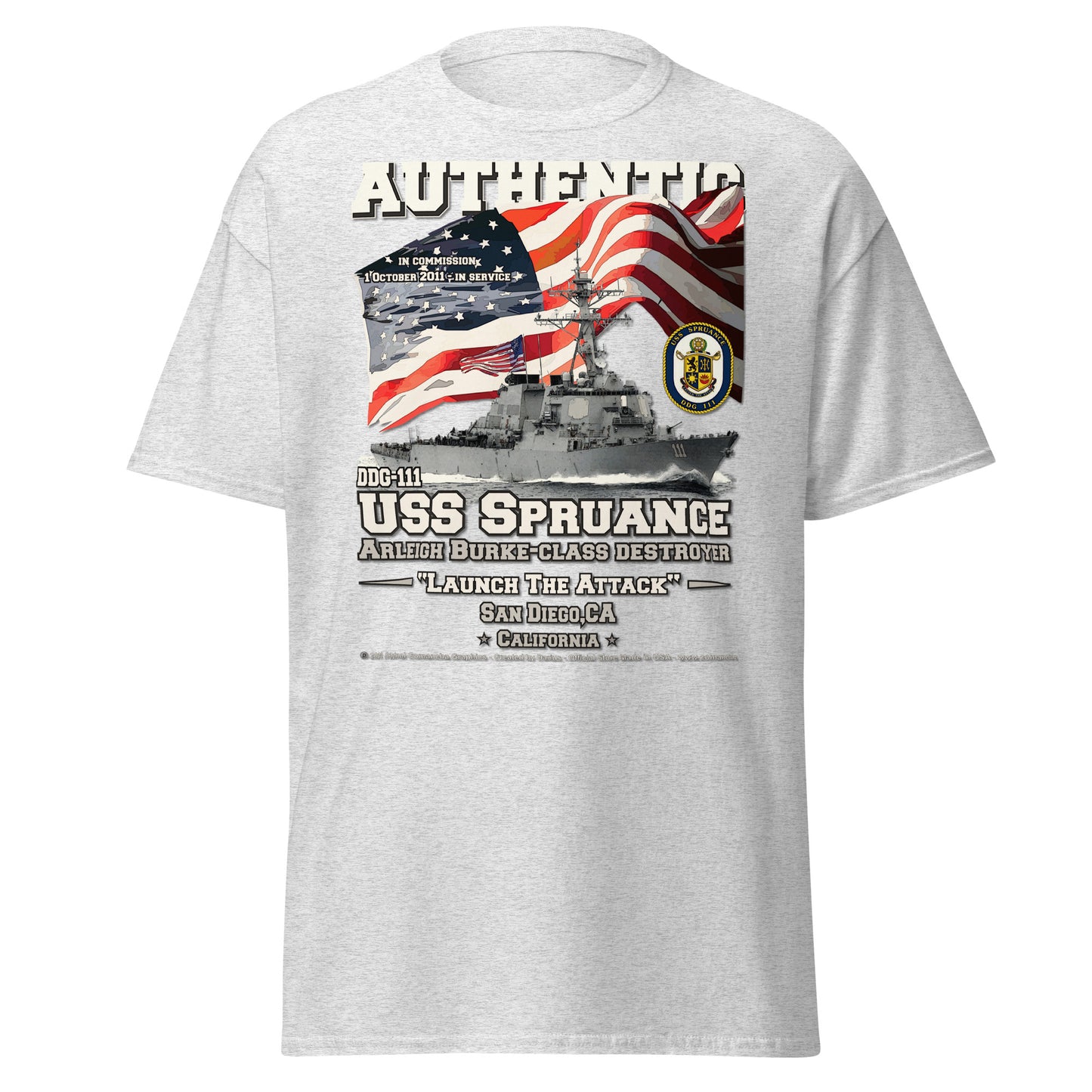 USS SPRUANCE SSG-111 Destroyer Veterans T-shirt, Comancha Navy Tees,