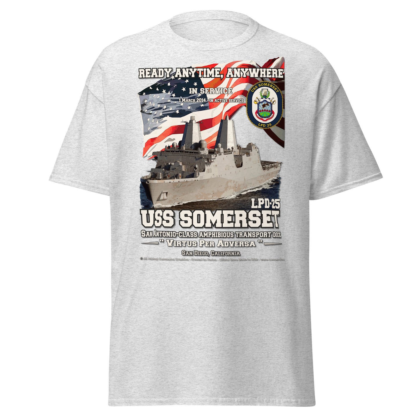 USS SOMERSET LPD-25 Amphibious Transport Dock Veterans classic tee