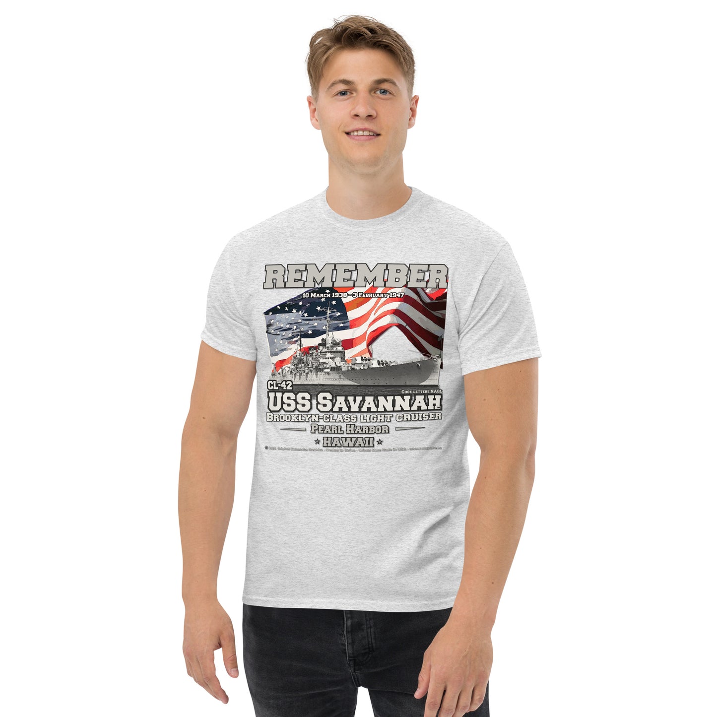 USS SAVANNAH CL-42 Light Cruiser Veterans t-shirt