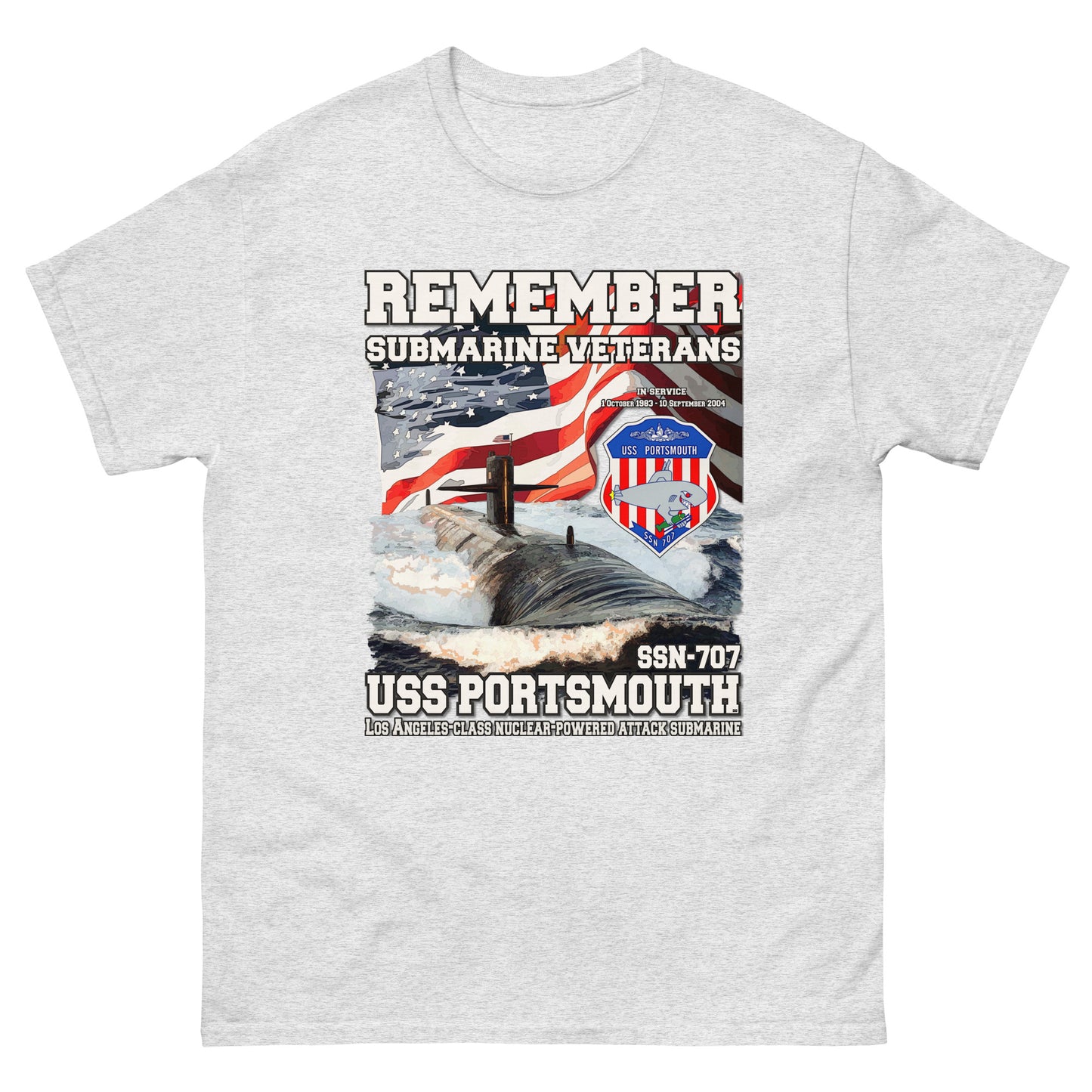 USS PORTSMOUTH SSN-707 Submarine T-Shirt