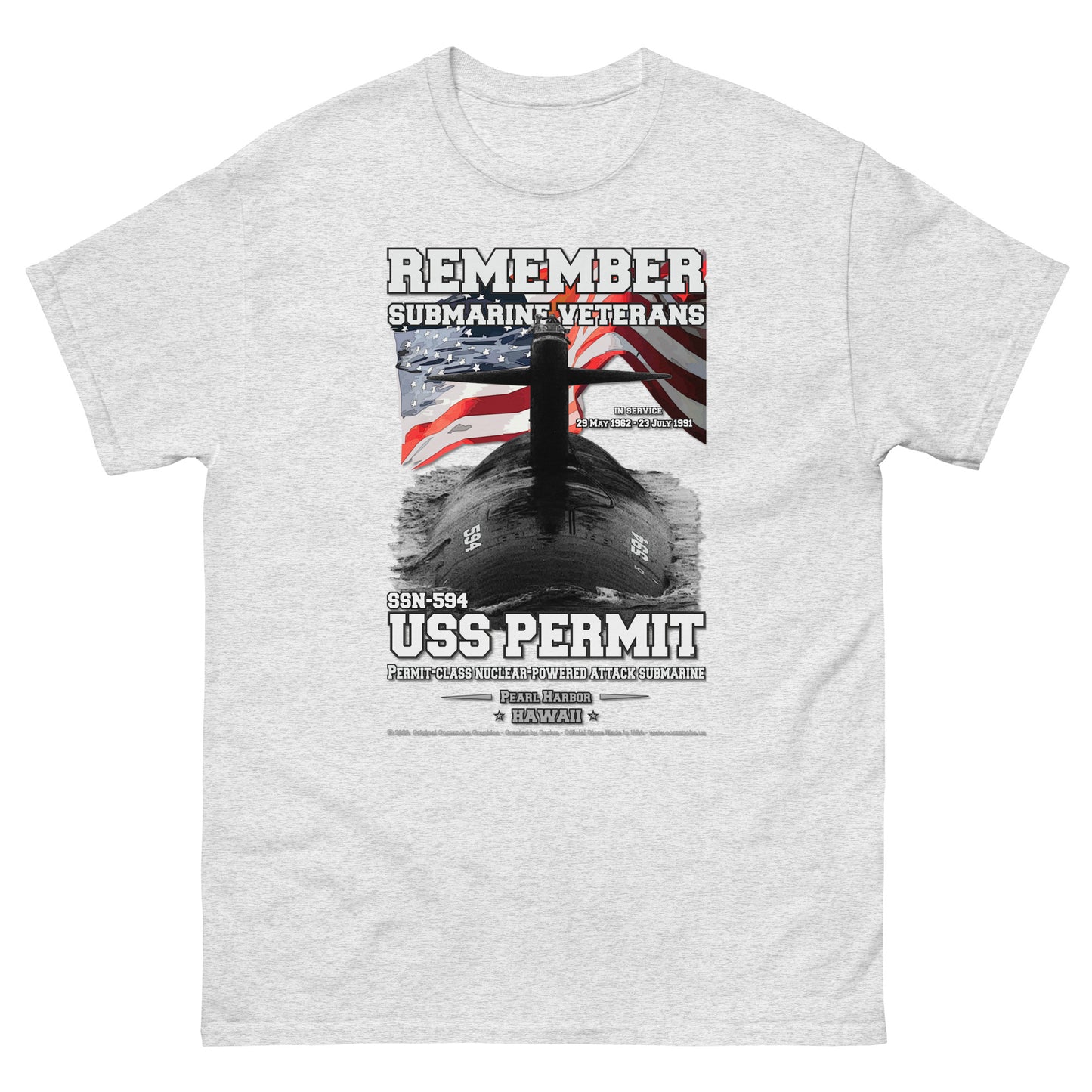 USS PERMIT SSN-594 Submarine T-Shirt