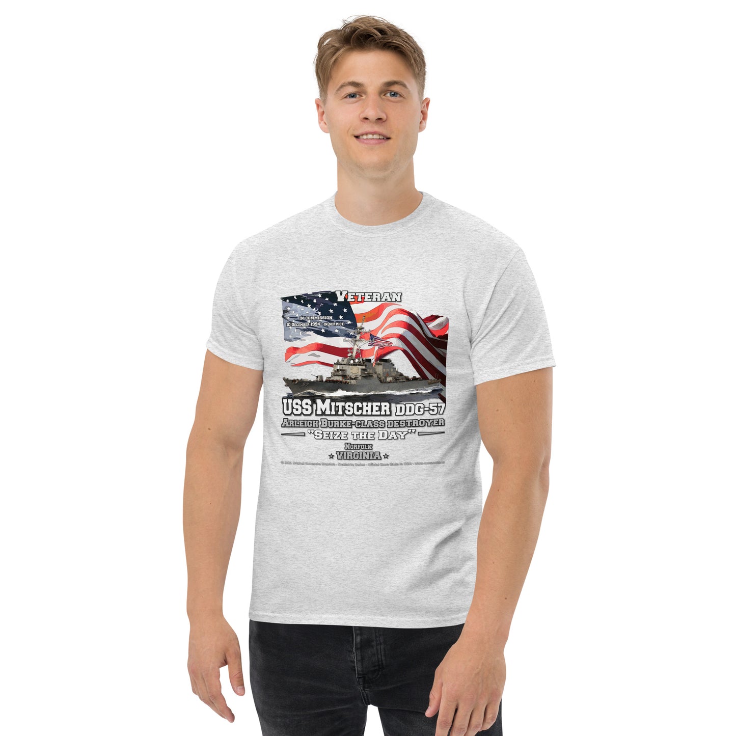 USS MITSCHER DDG-57 Destroyer Veterans T-Shirt
