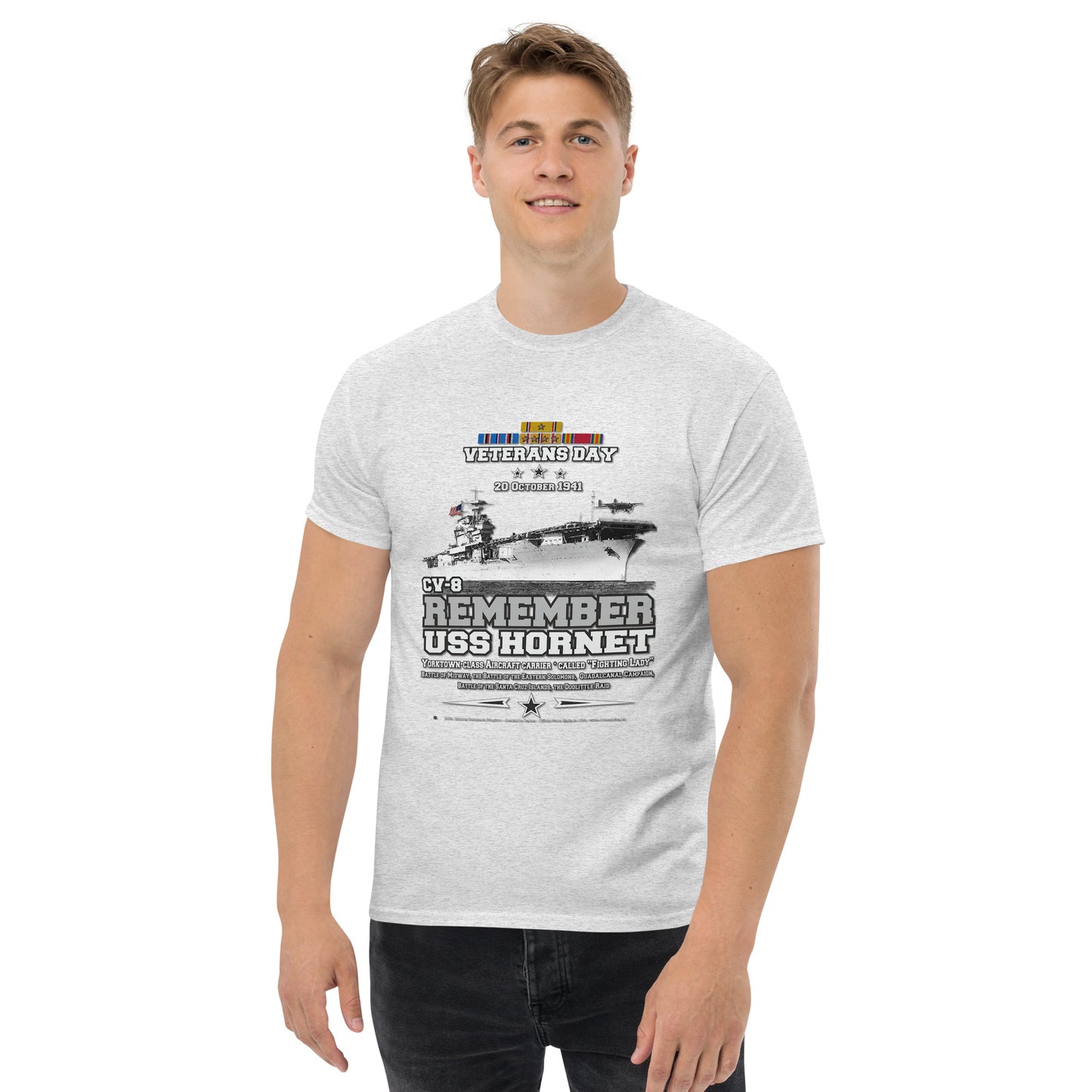 USS HORNET CV-8 Aircraft Carrier T-Shirt