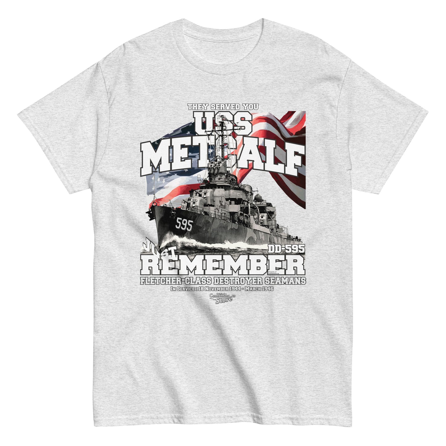 USS Metcalf DD-595 destroyer t-shirt