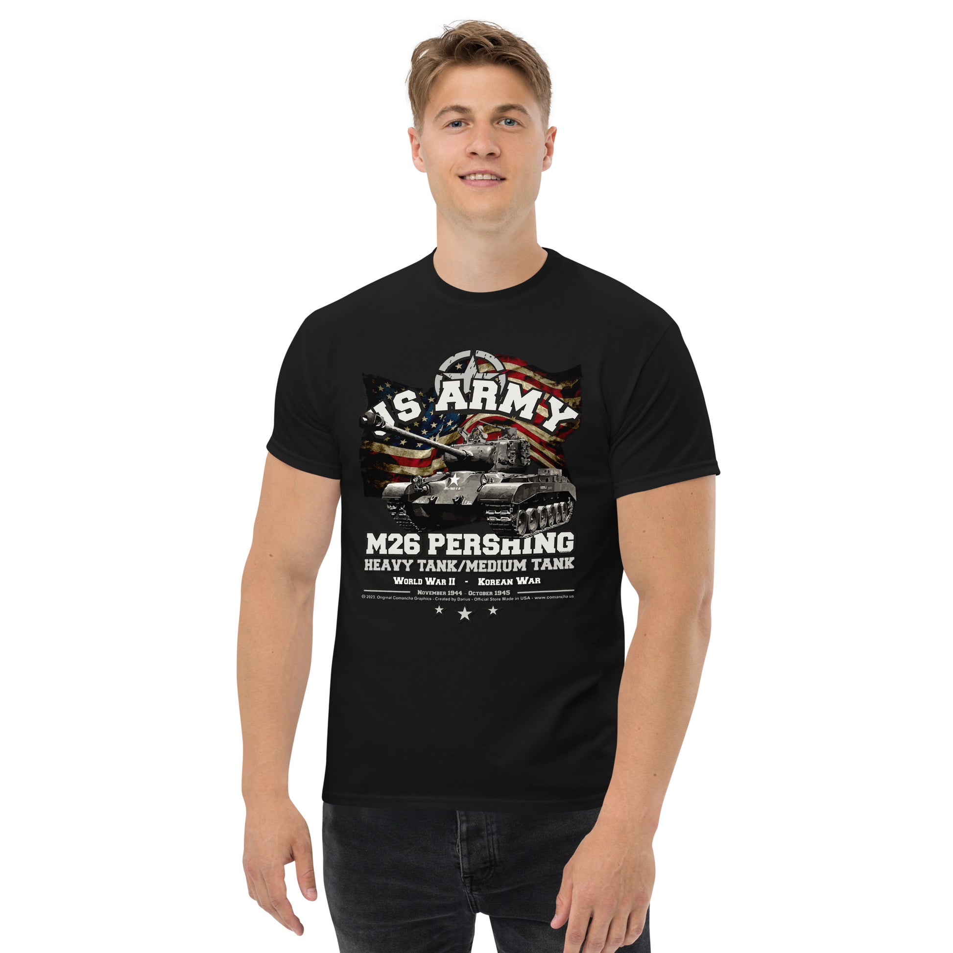 M26 PERSHING TANK, Veterans Army T-shirt, comancha military t-shirts,