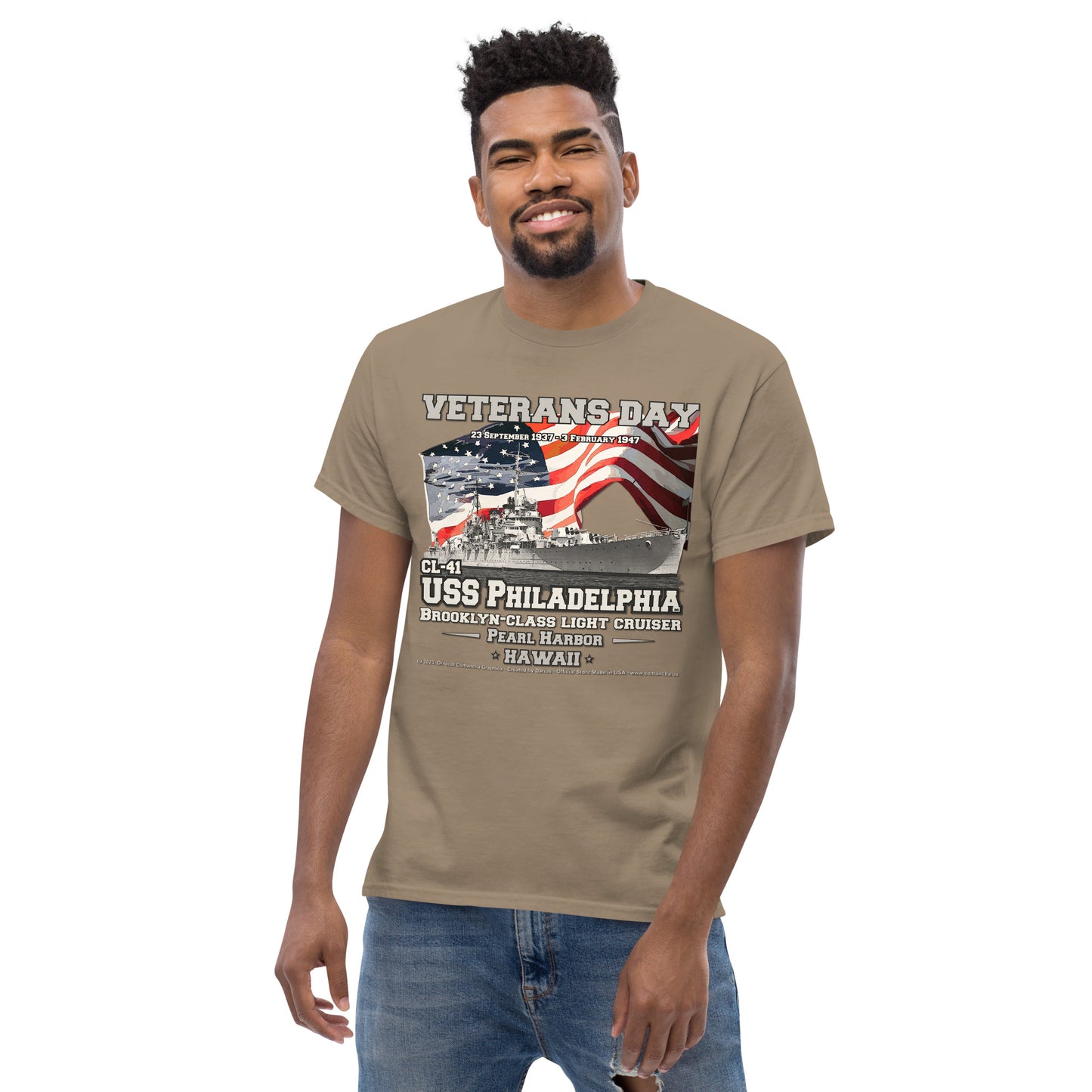 USS PHILADELPHIA CL-41 Light Cruiser Veterans Classic T-Shirt, Comancha t-shirts,