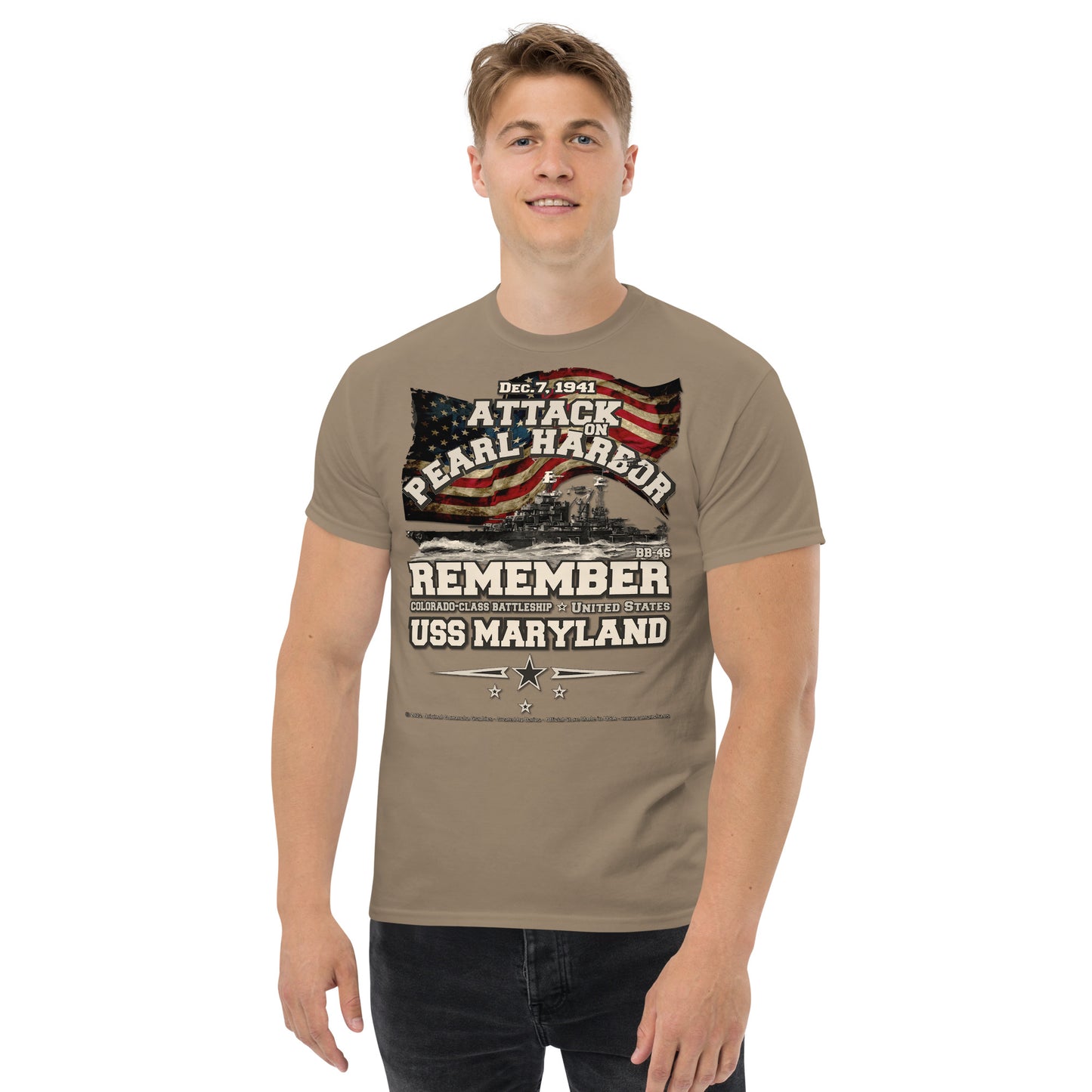 USS MARYLAND BB-46 Battleship t-shirt