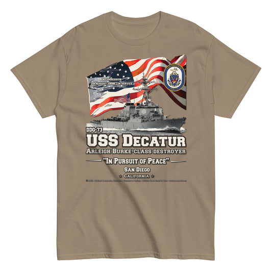 USS DECATUR DDG-73 Destroyer T-shirt, Comancha design,