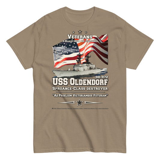 USS OLDENDORF DD-972 US Destroyer T-shirt, Destroyer Veterans, Comancha Graphics, 