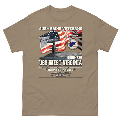 USS West Virginia SSBN-736 Submarine t-shirt