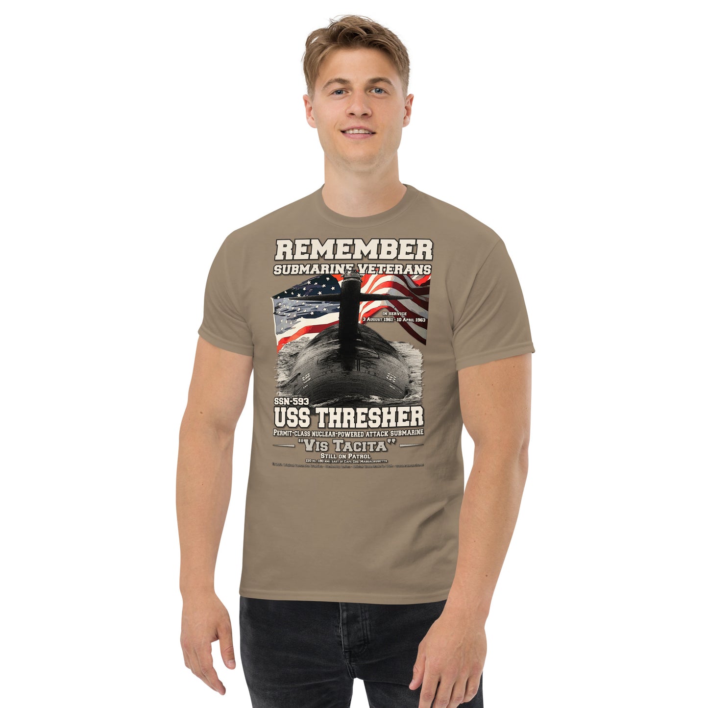 USS THRESHER SSN-593 Submarine t-shirt