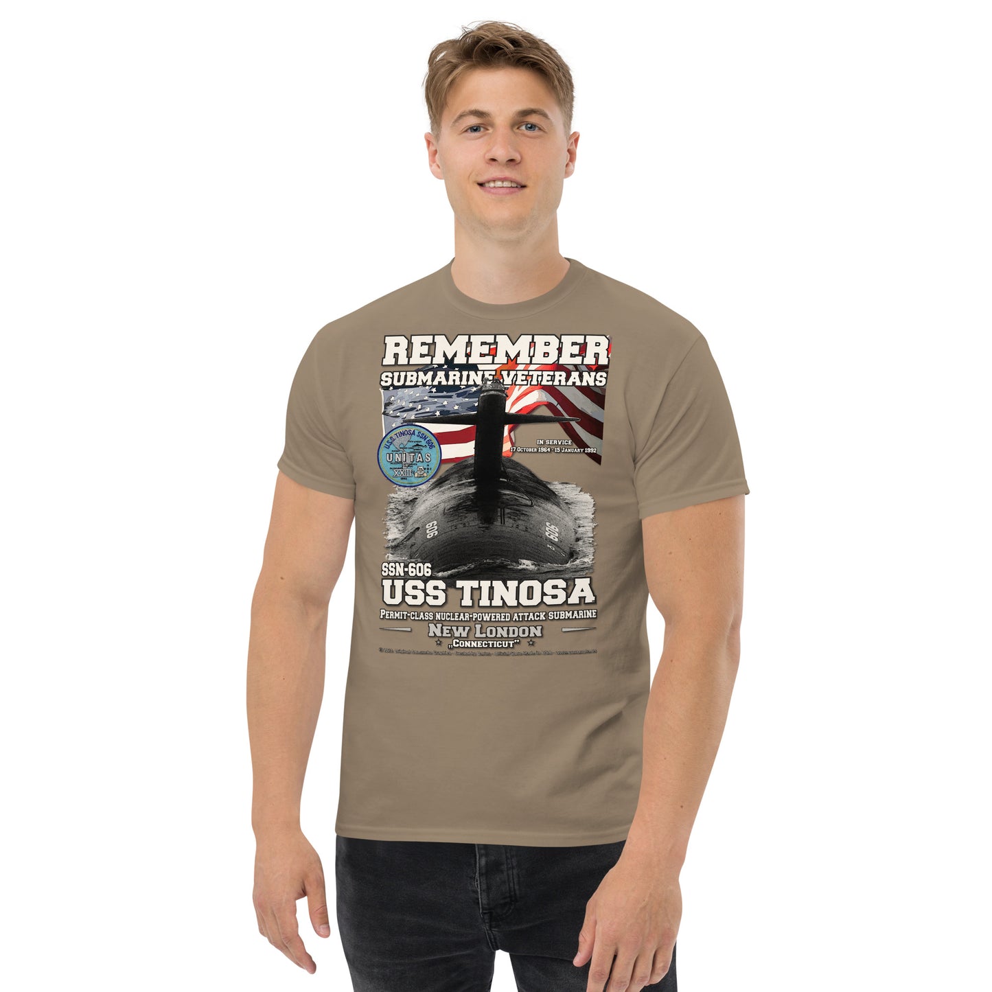 USS TINOSA SSN-606 Attack Submarine t-shirt