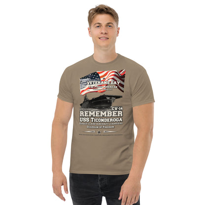 USS TICONDEROGA CV-14 Aircraft Carrier t-shirt