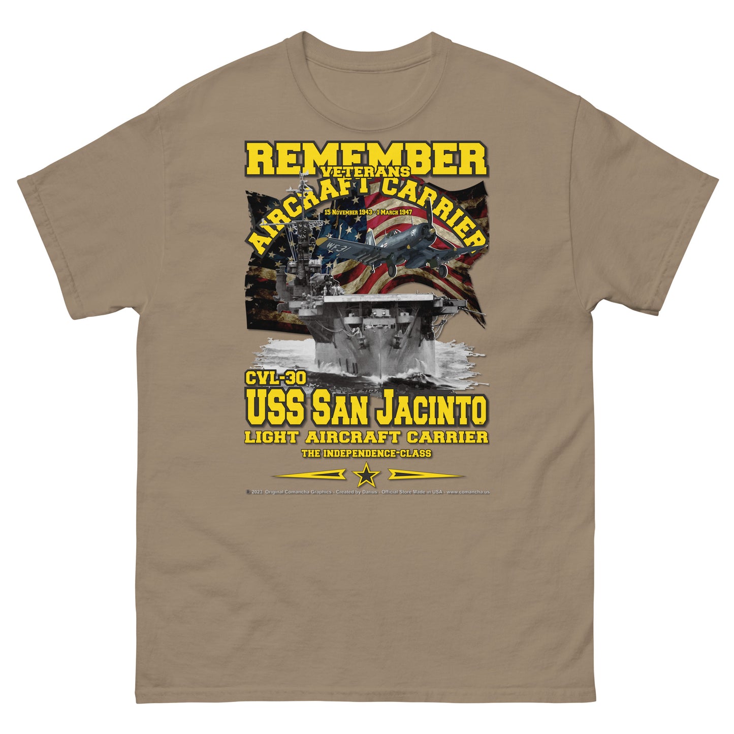 USS SAN JACINTO CVL-30 Aircraft Carrier t-shirt