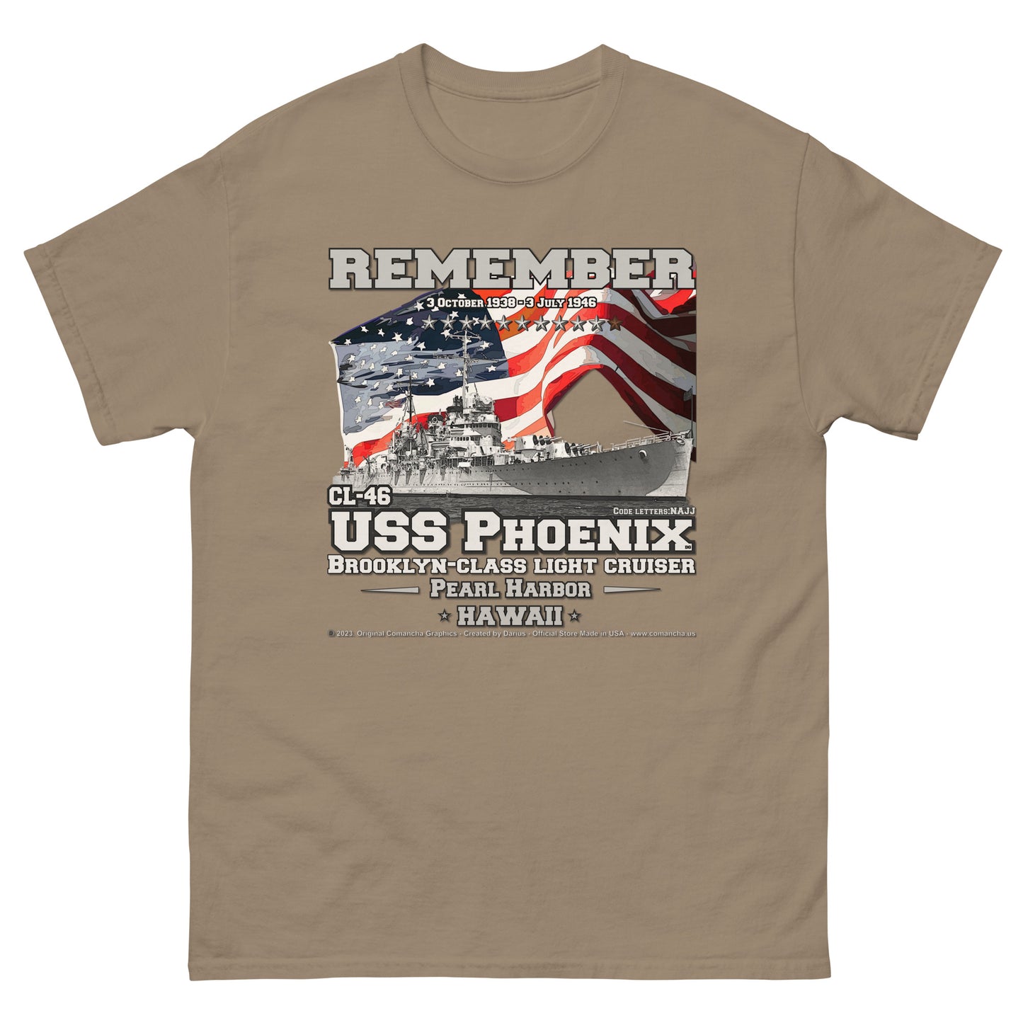 USS PHOENIX CL-46 Light Cruiser T-Shirt