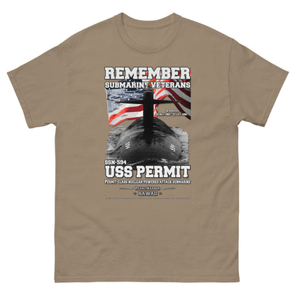 USS PERMIT SSN-594 Submarine T-Shirt