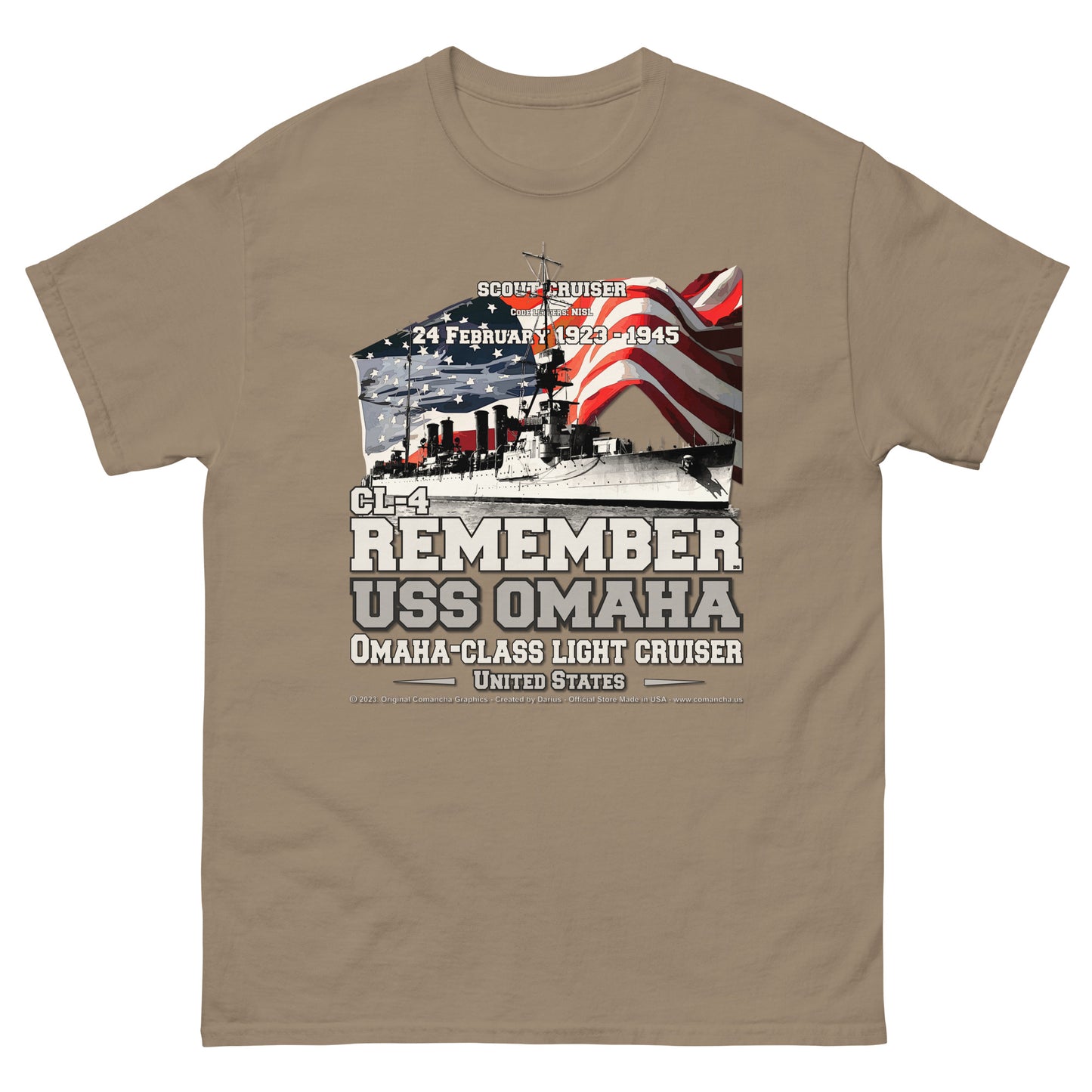 USS OMAHA CL-4 Cruiser T-Shirt