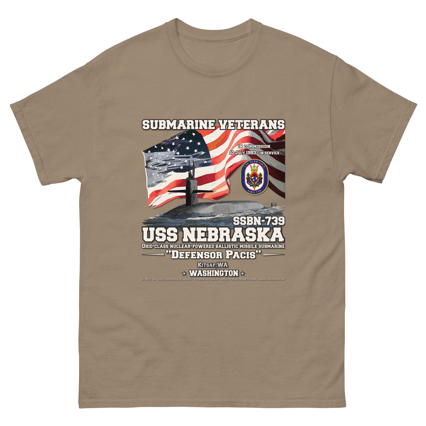 USS NEBRASKA SSBN-739 Submarine t-shirt