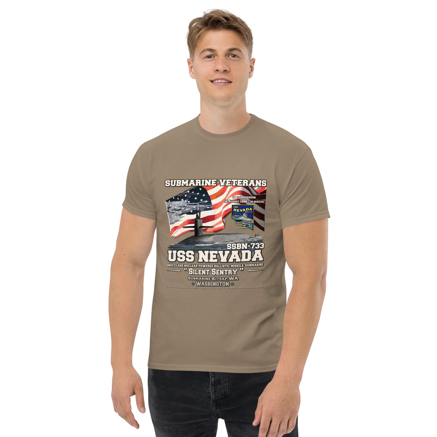 USS NEVADA SSN-733 Submarine Veterans t-shirt