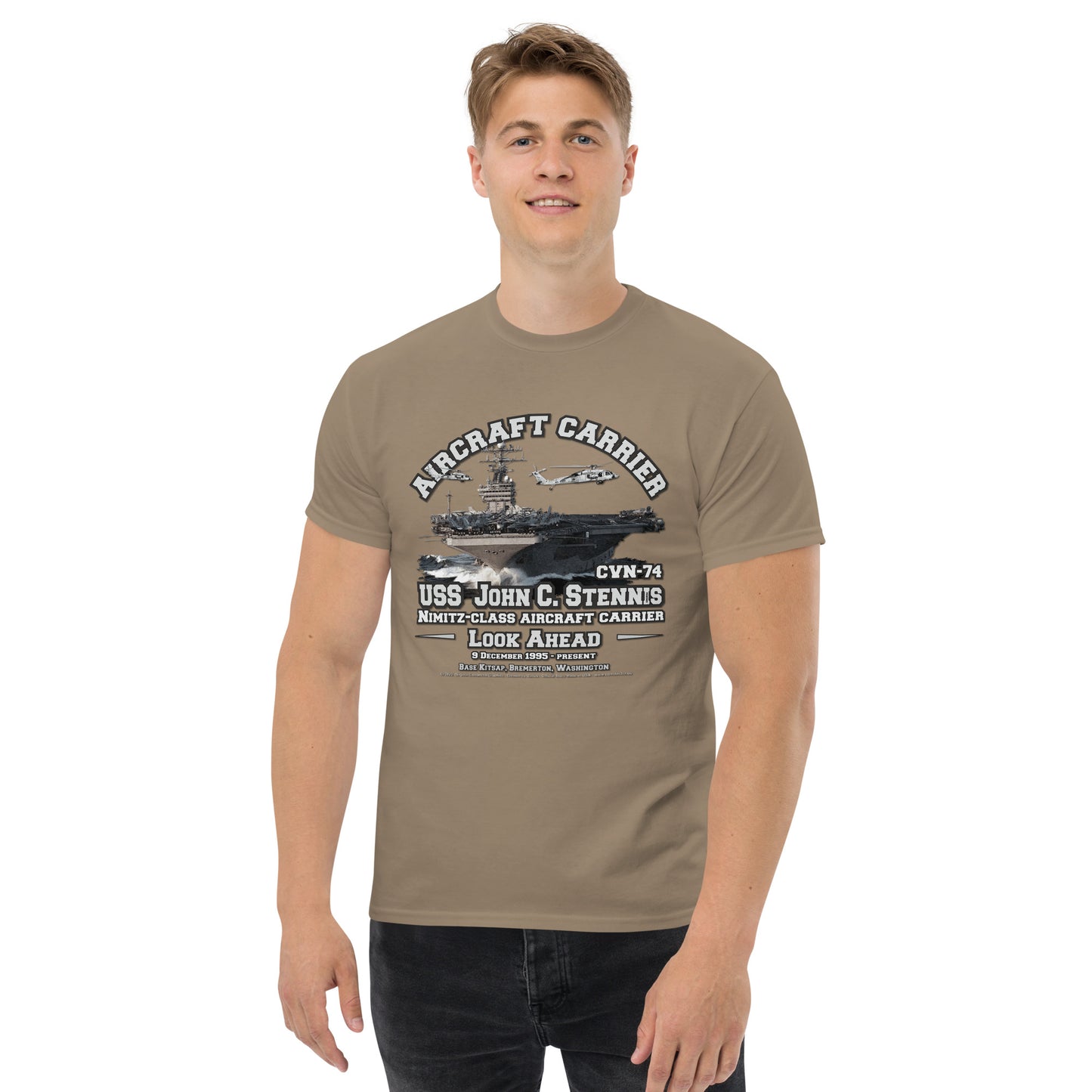 USS JOHN STENNIS CVN-74 Aircraft Carrier Veterans T-Shirt,