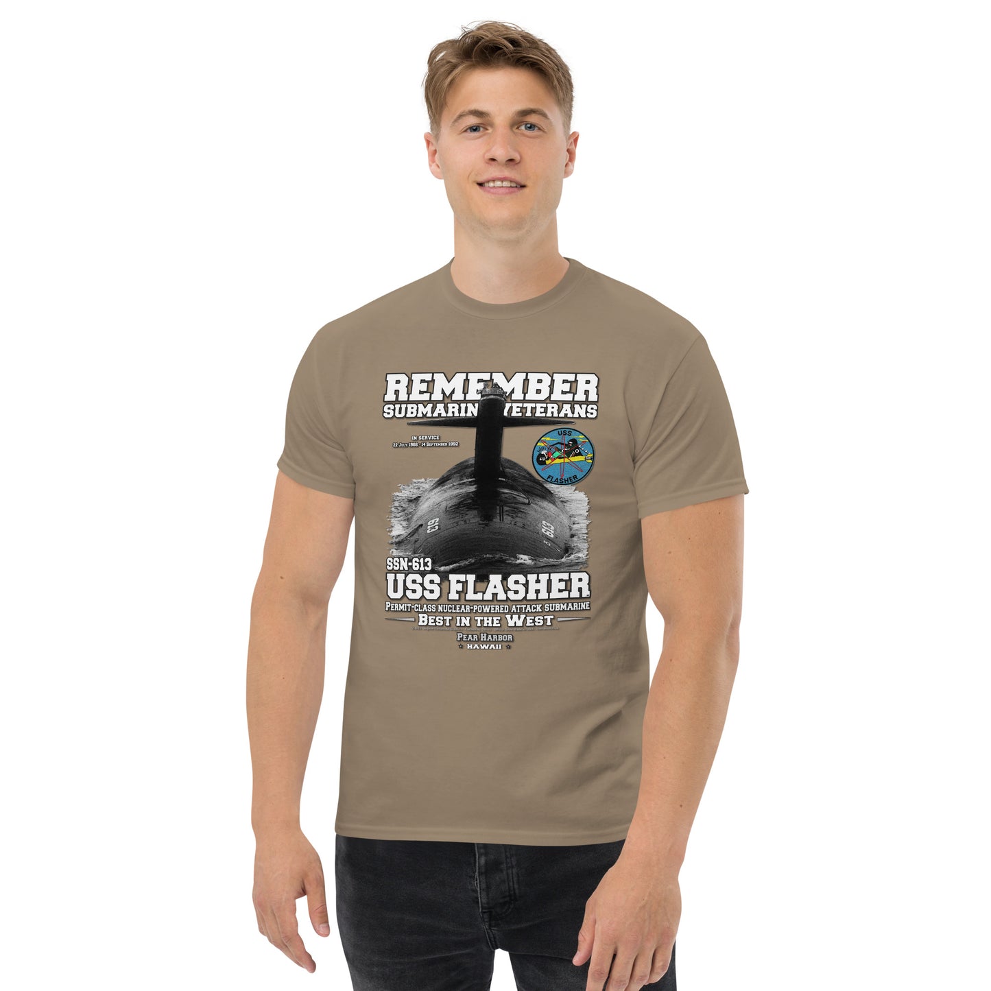 USS FLASHER SSN-613 Submarine t-shirt