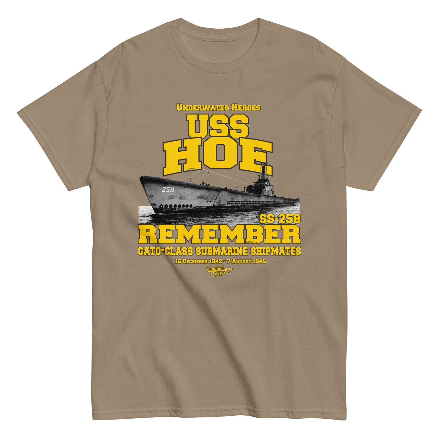 USS Hoe SS-258 Submarine t-shirt