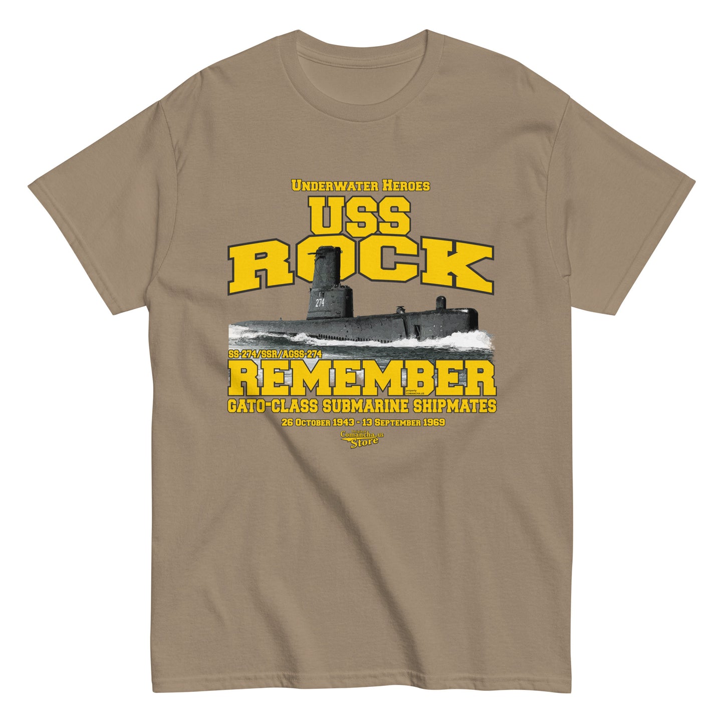 USS Rock SS/SSR/AGSS-274 Submarine t-shirt