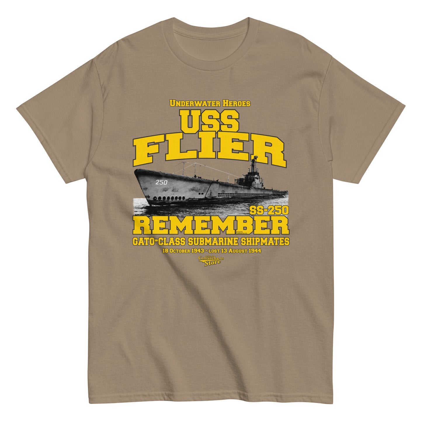 USS Flier SS-250 US Submarine t-shirt