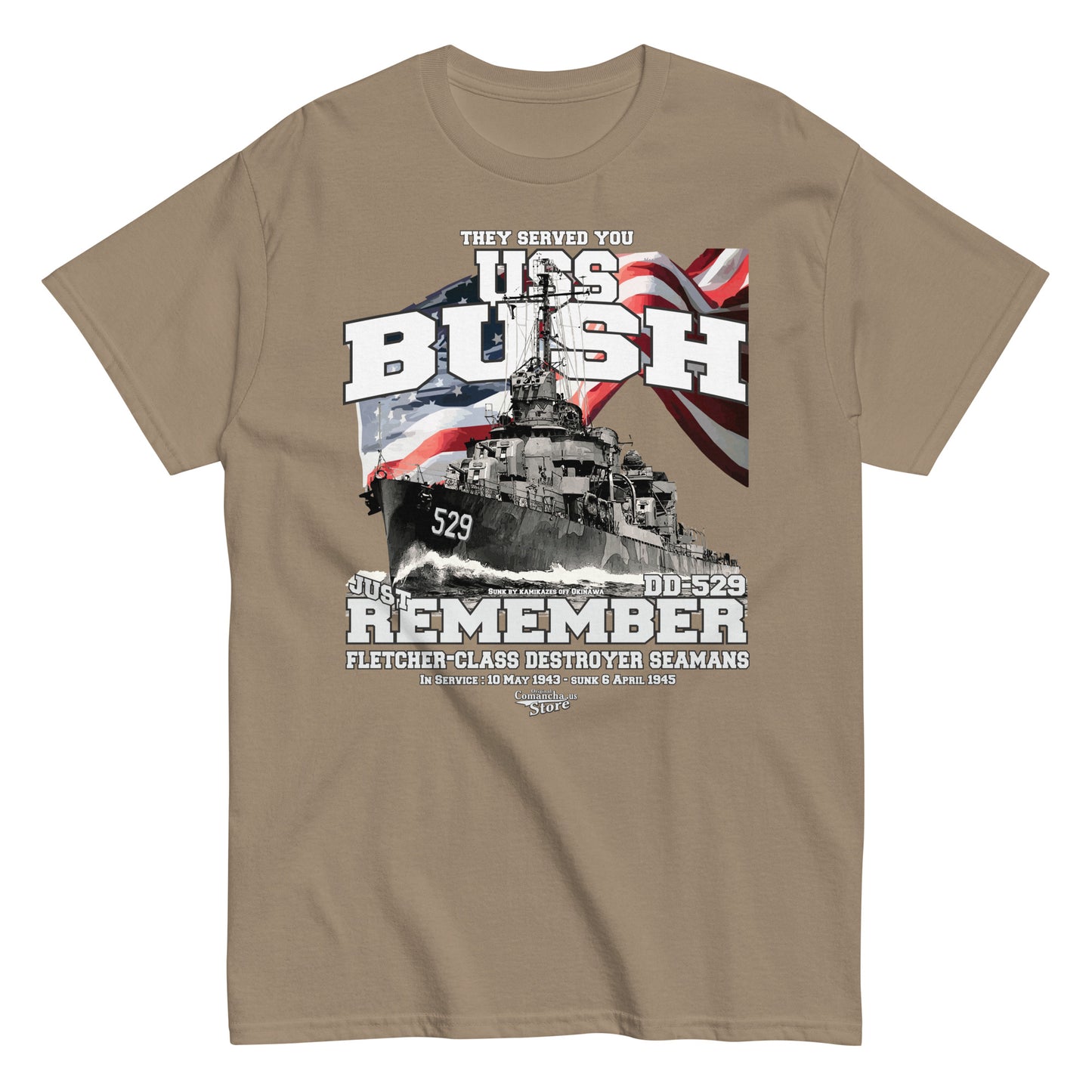 USS Bush DD-529 Destroyer t-shirt