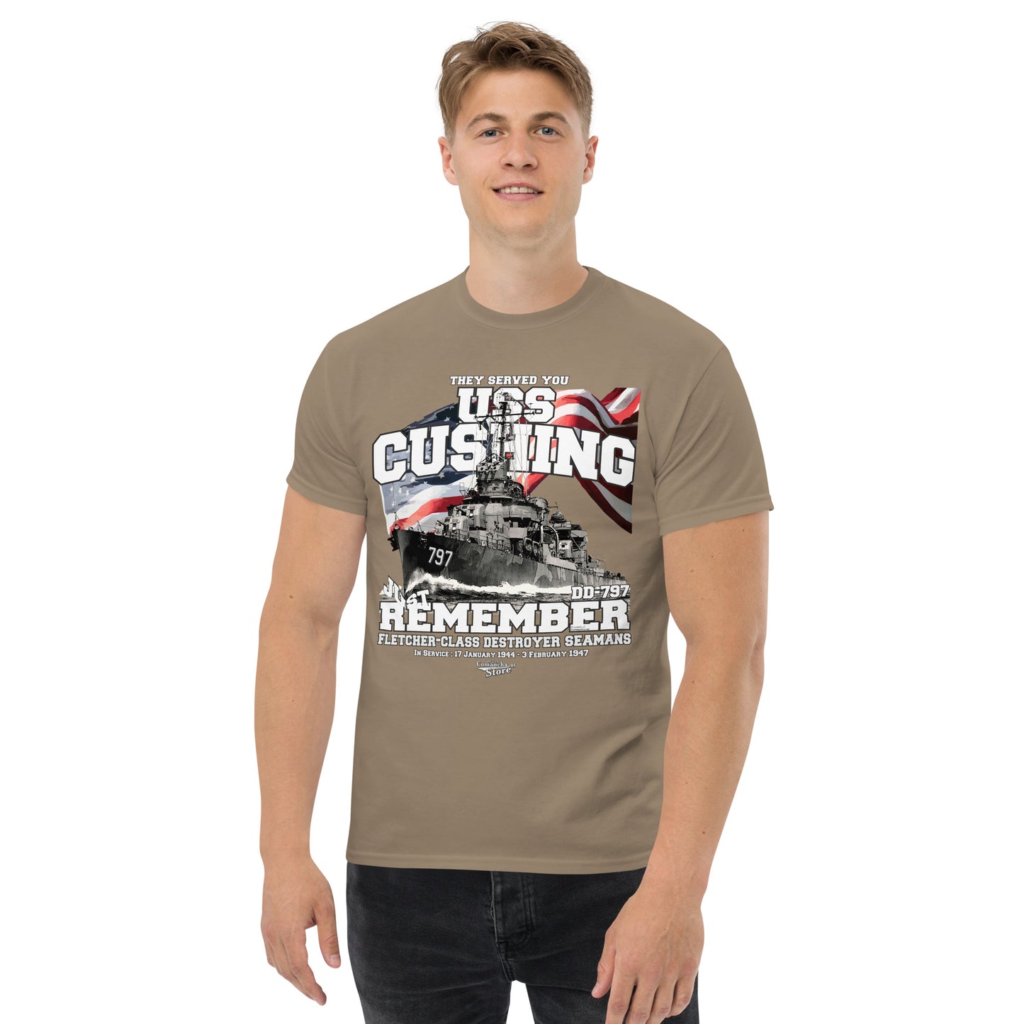 USS Cushing DD-797 destroyer t-shirt