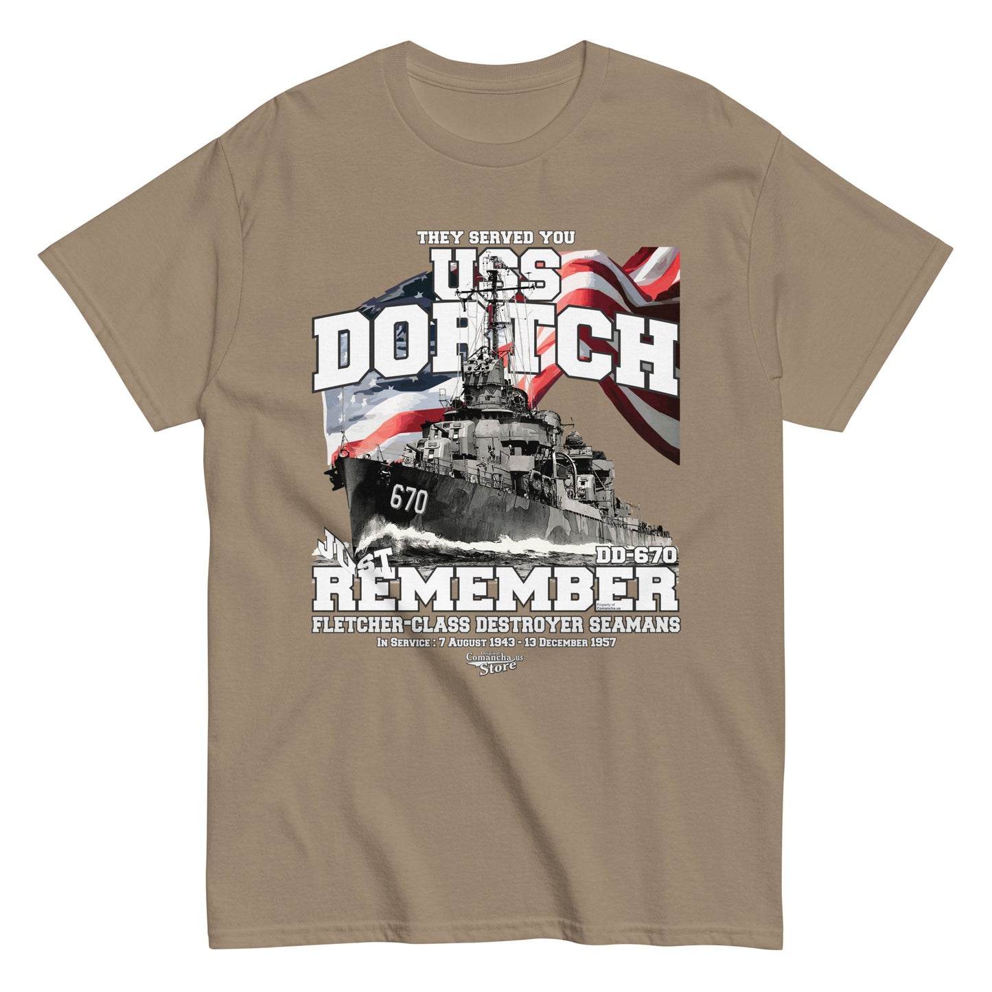 USS Dortch DD-670 destroyer t-shirt