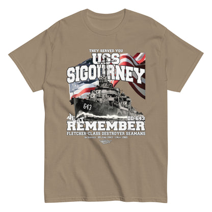 USS Sigourney DD-643 destroyer t-shirt