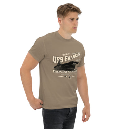 USS FRANKLIN tee,USS FRANKLIN CV-19 t-shirt, US Navy Tee,aircraft carrier veterans T-shirt, Property Comancha Graphics,