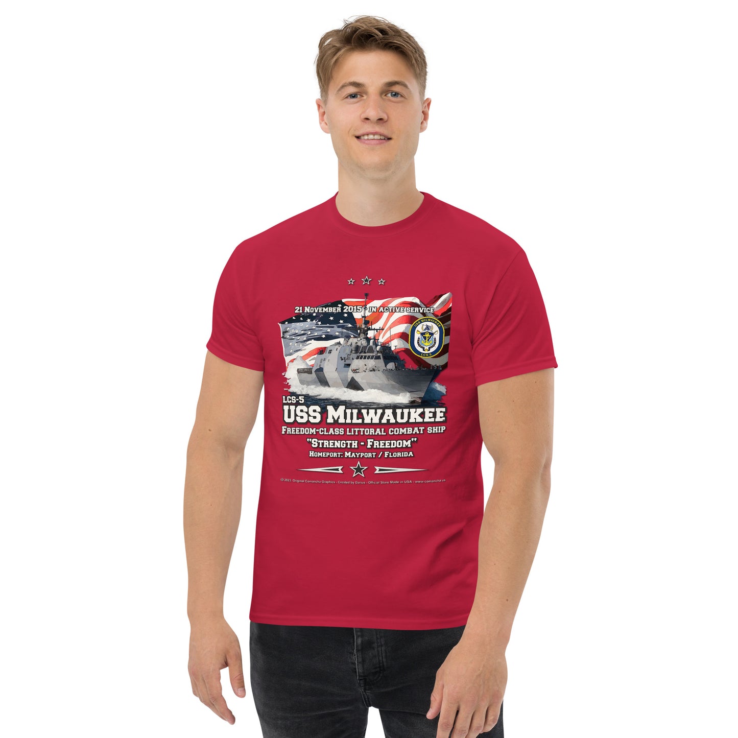 USS MILWAUKEE LCS-5 Littoral Combat Ship T-Shirt