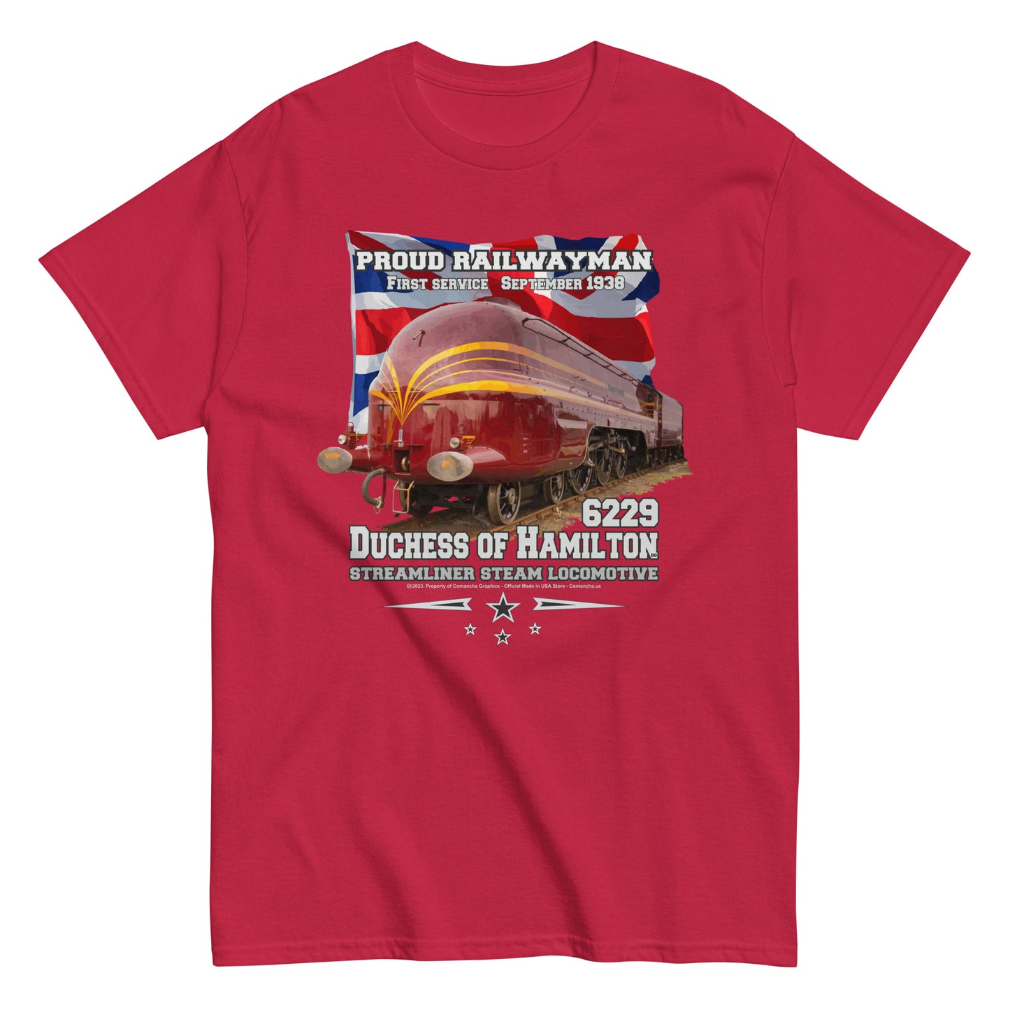 6229 Streamliner t-shirt, Steam Locomotive T-shirt, Comancha Graphics t-shirt,