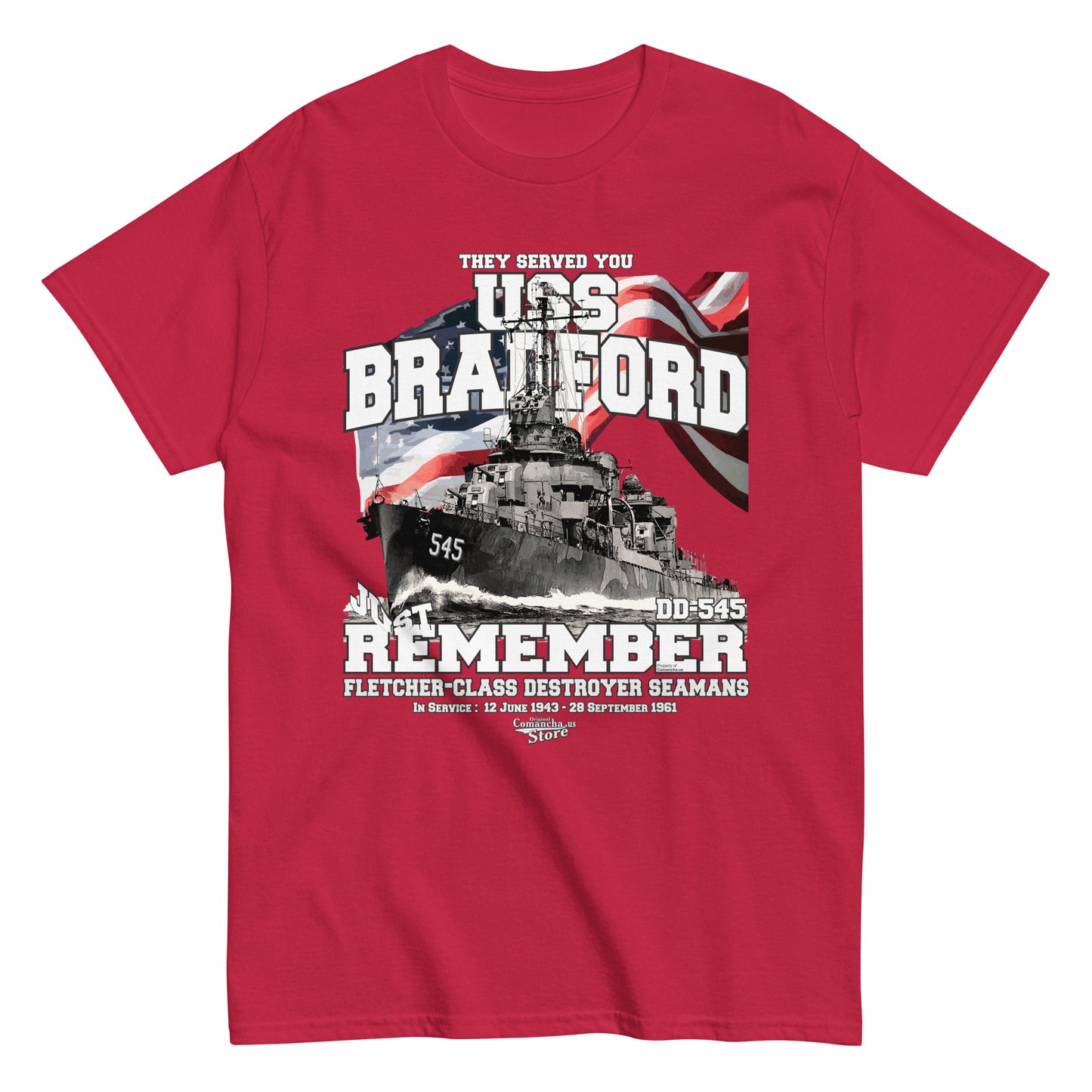 USS Bradford DD-545 destroyer t-shirt