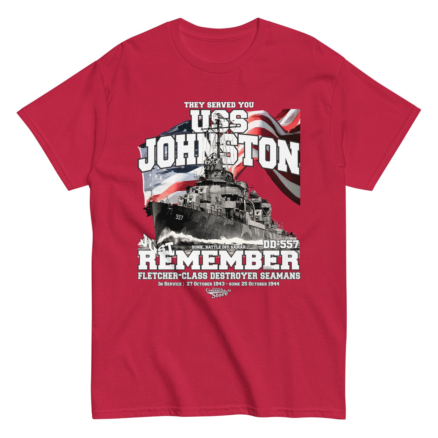 USS Johnston DD-557 destroyer t-shirt