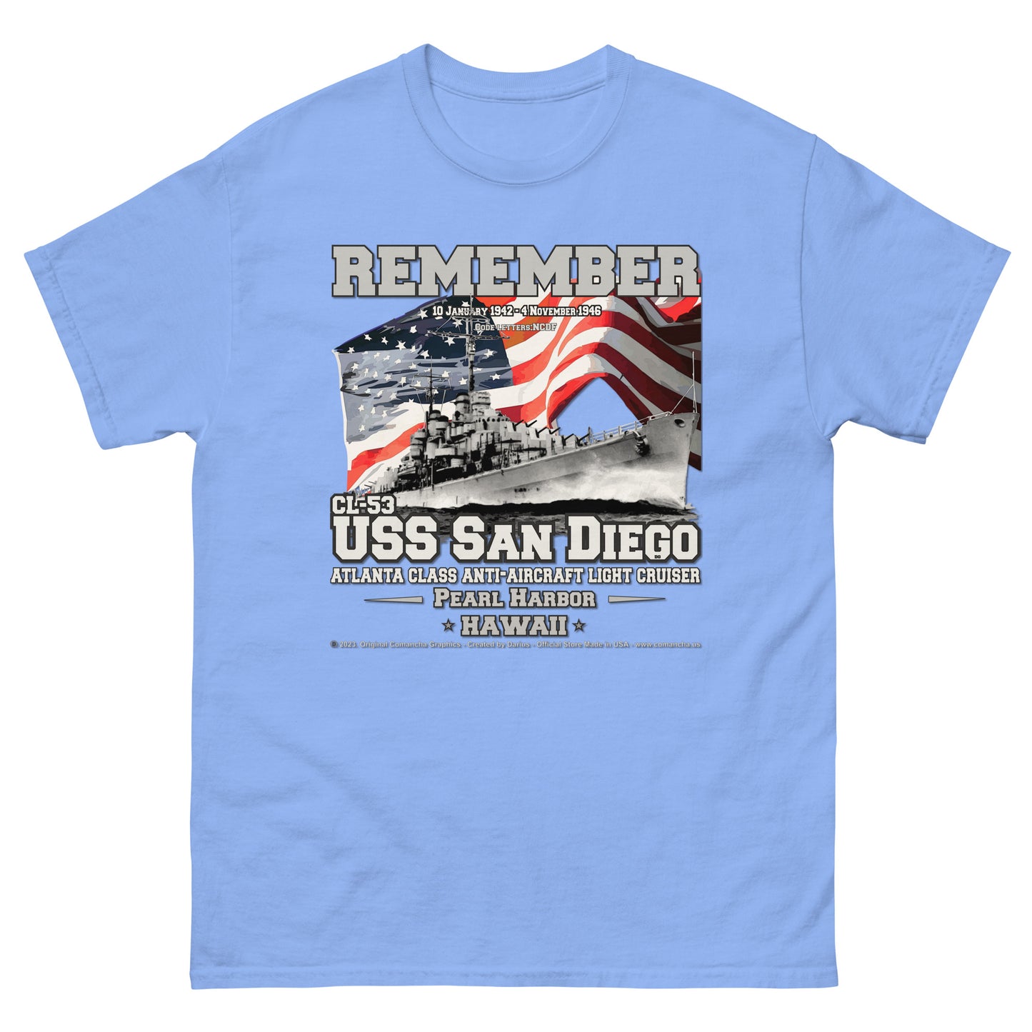 USS SAN DIEGO CL-53 Light Cruiser t-shirt